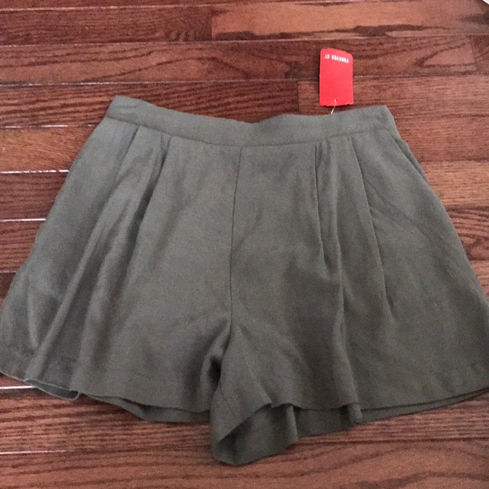 Green flowy shorts